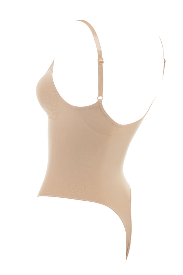 Sculpting Thong Bodysuit – Almond