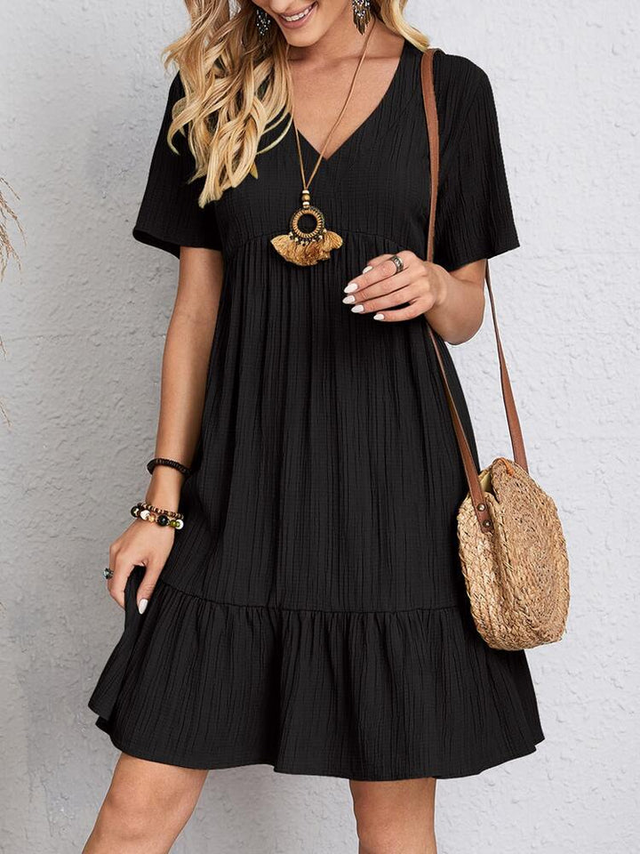 Damen Gerafftes Lockeres Kleid