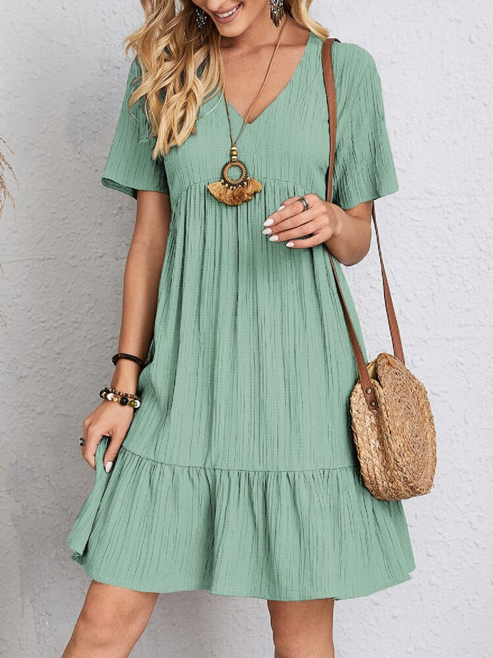 Damen Gerafftes Lockeres Kleid