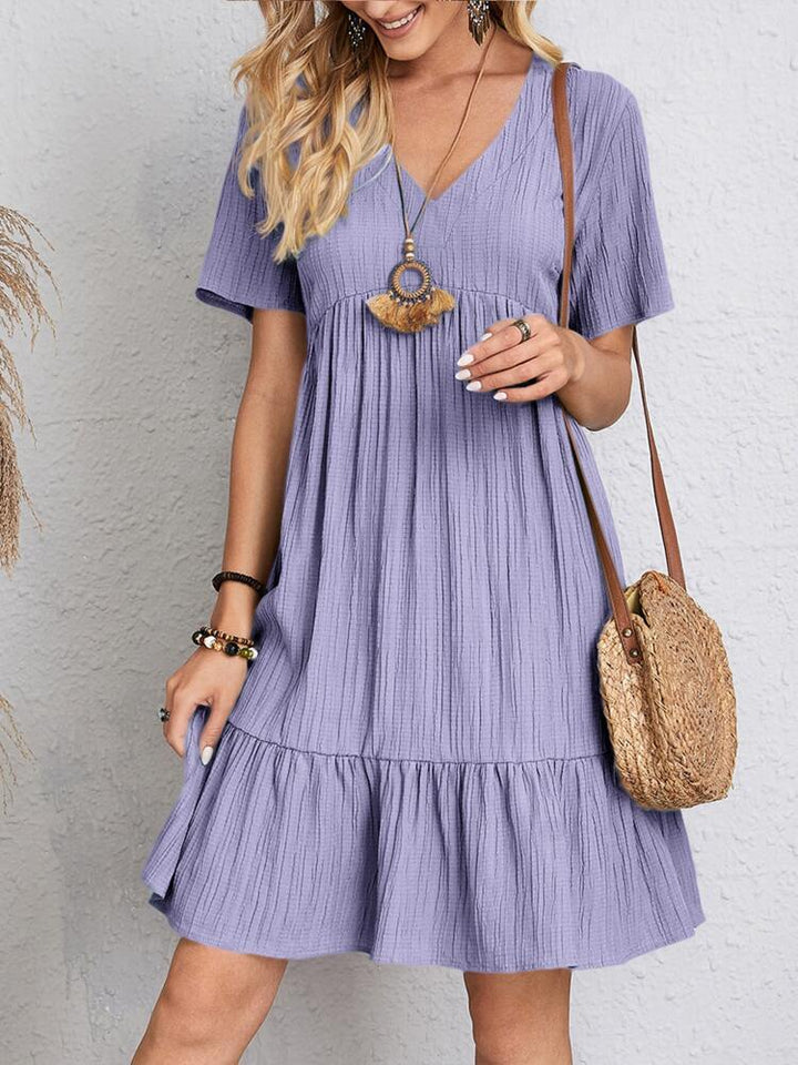 Damen Gerafftes Lockeres Kleid