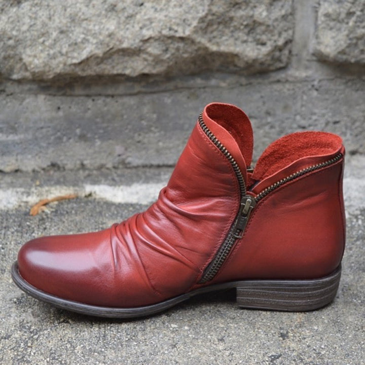 Sanne| Elegante Damen Lederstiefel – stylisch & bequem | Trend-Stiefelette für Herbst & Winter