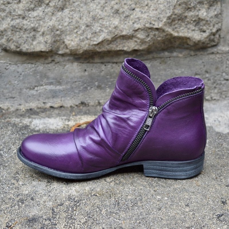 Sanne| Elegante Damen Lederstiefel – stylisch & bequem | Trend-Stiefelette für Herbst & Winter
