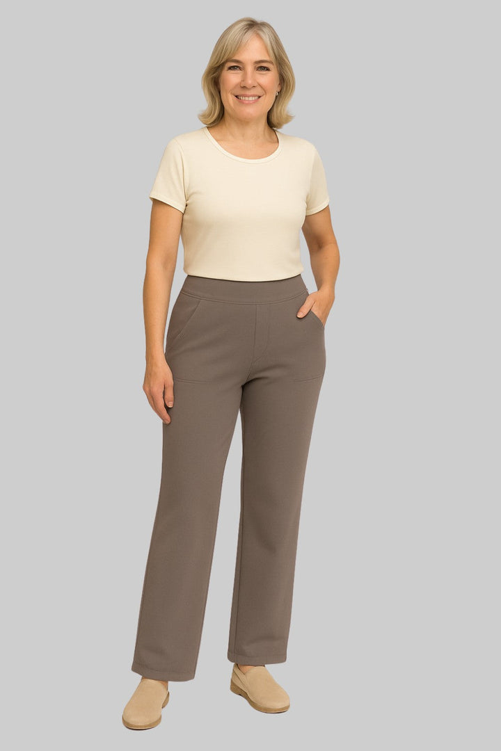 Dehnbare Hose mit weitem Bein für Damen