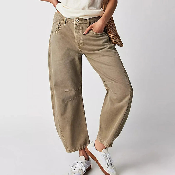 Damen Baggy Jeans Mit Hoher Taille